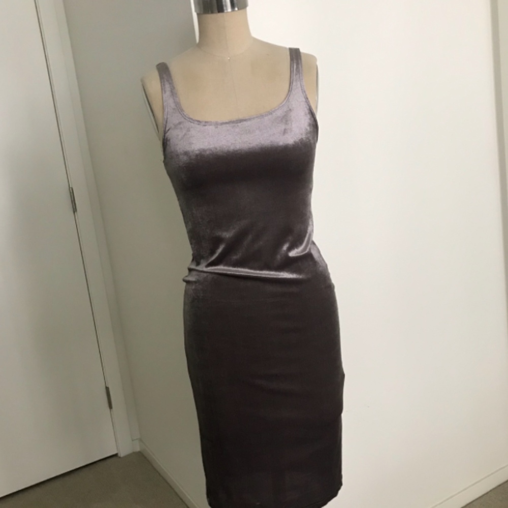 ZARA Metallic Purple Strappy Velvet Dress